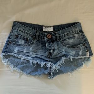 One Teaspoon Denim Distressed Cutoff Shorts